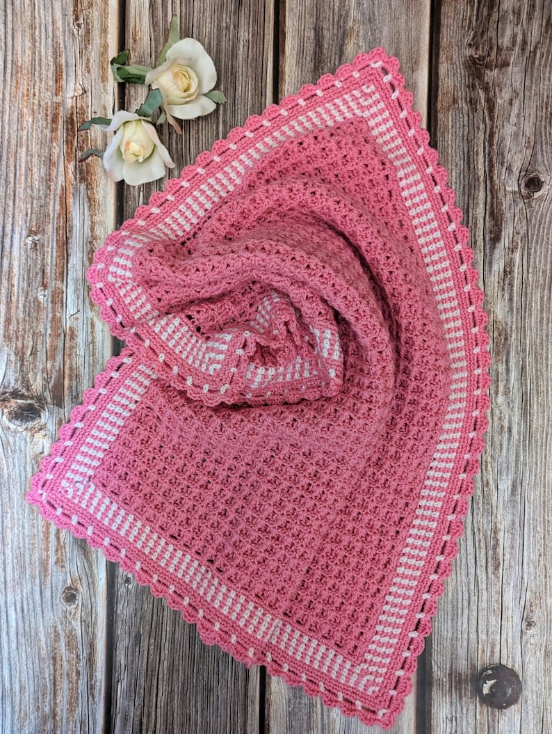 Couverture pour bébé gaufrée Modèle au crochet pour niveaux intermédiaires image 1