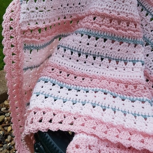 Mermaids and Waves Baby Blanket Intermediate Crochet Pattern image 2