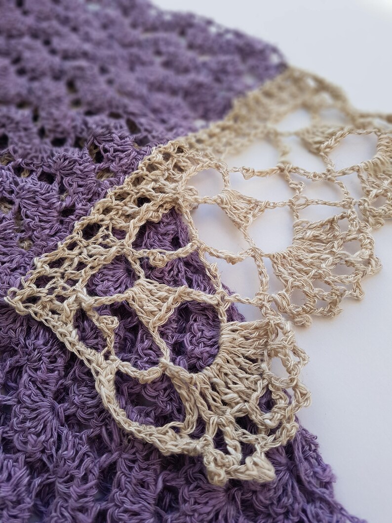 Linen and Lace Scarf Intermediate Crochet Pattern image 4