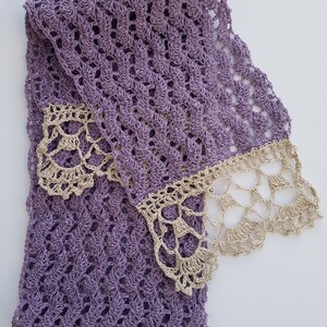 Linen and Lace Scarf Intermediate Crochet Pattern image 6