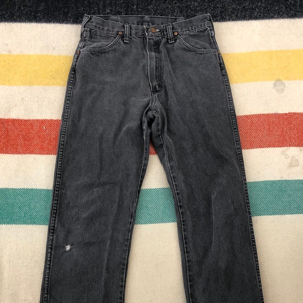 Vintage Wrangler Faded Black High Waisted Denim Jeans Size 28x30 USA