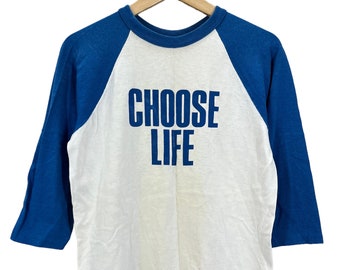 Vintage 80's Choose Life Soft Thin Raglan T-Shirt Medium