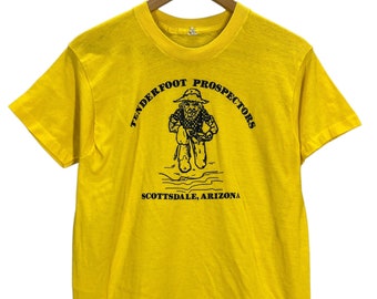 Vintage 70's Tenderfoot Prospectors Scottsdale, Az Cartoon Cowboy Caricature T-Shirt Medium