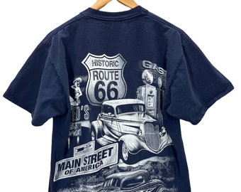 Vintage 90's Route 66 Hot Rod Pin Up Girl T-Shirt M