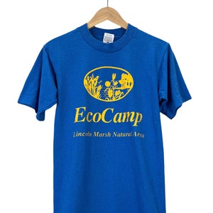 Vintage 90&#39;s Eco Camp Lincoln Marsh Summer Camp Tshirt Size S Single Stitch