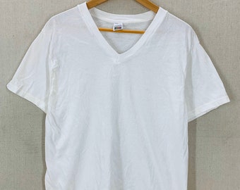 NOS Vintage 90's Blank White T-Shirt Medium