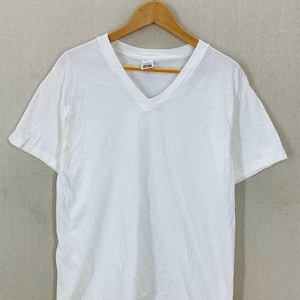 NOS Vintage 90's Blank White T-Shirt Medium image 1