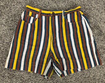 colorful striped shorts womens