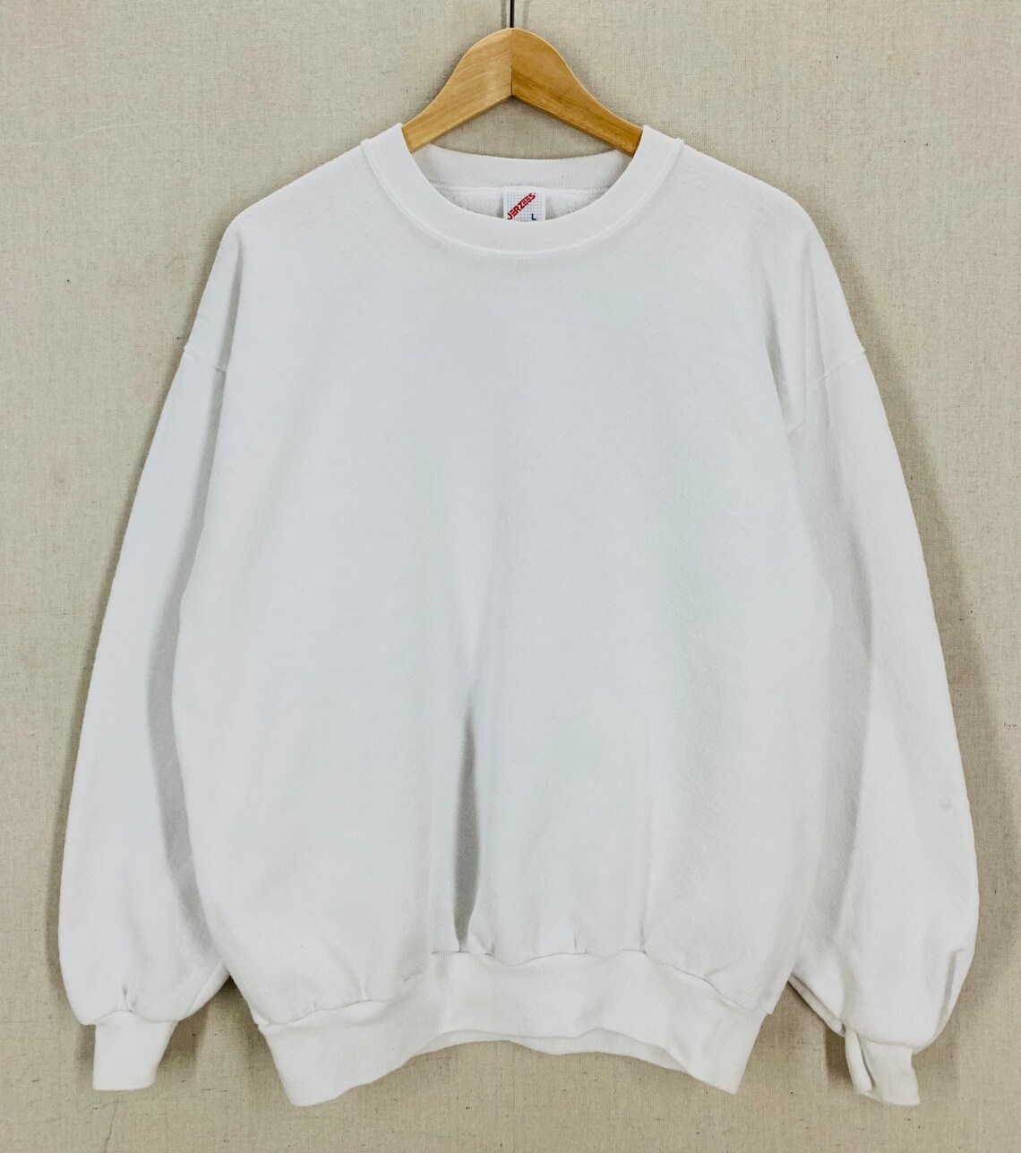 Vintage 80's Blank White Crewneck Sweatshirt Large | Etsy