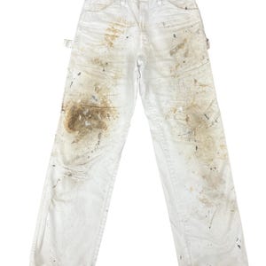 Vintage White Paint Splatter Pants - Etsy