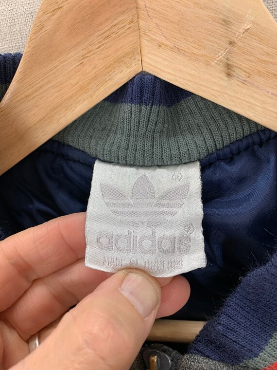 Vintage 90's Adidas A Tech Gray Wool Quilt Lined … - image 9