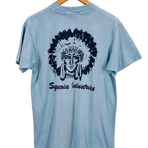 Vintage 80&#39;s Sequoia Indian Head Handball Super Soft 50/50 T-Shirt Medium