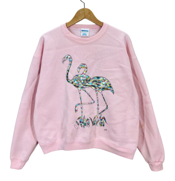 Vintage 90's Pink Flamingo Art Crewneck Sweatshirt