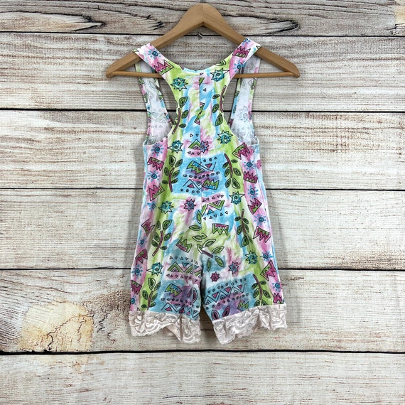 Kids Vintage 90's Geometric and Lace Leotard Size… - image 2