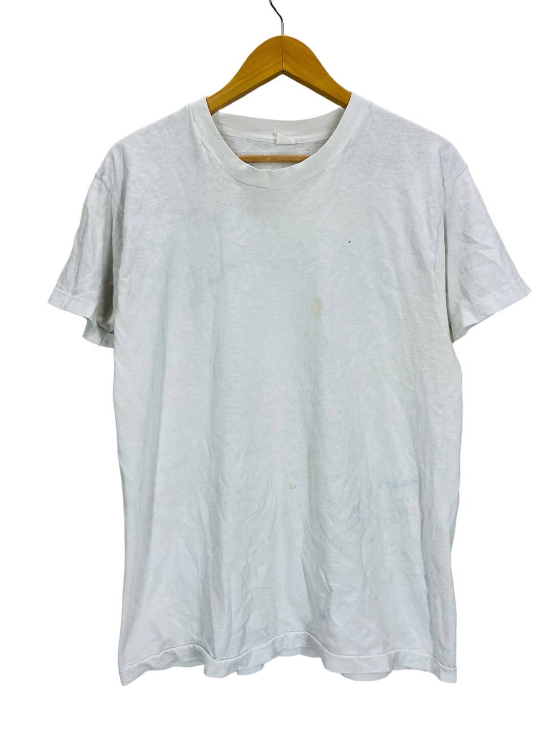 Vintage 80's Blank White Distressed Single Stitch T-shirt - Etsy