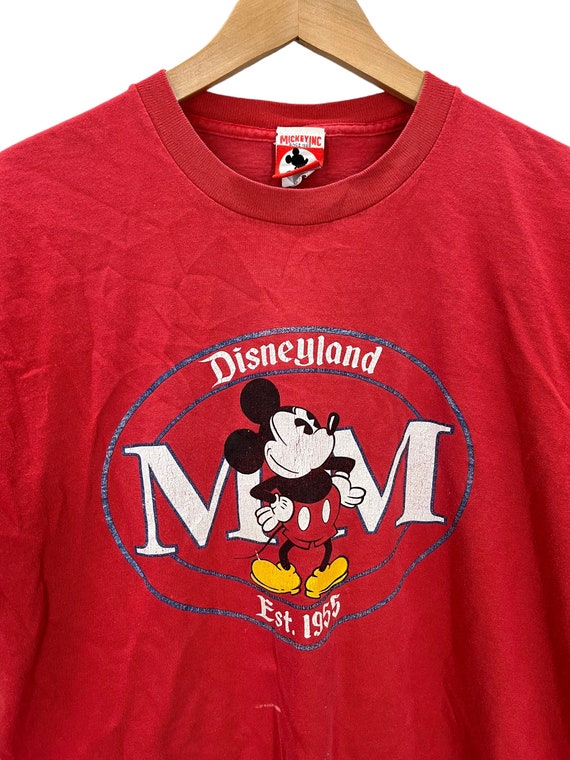 Vintage 90's Mickey Mouse Disneyland Faded Red Si… - image 2