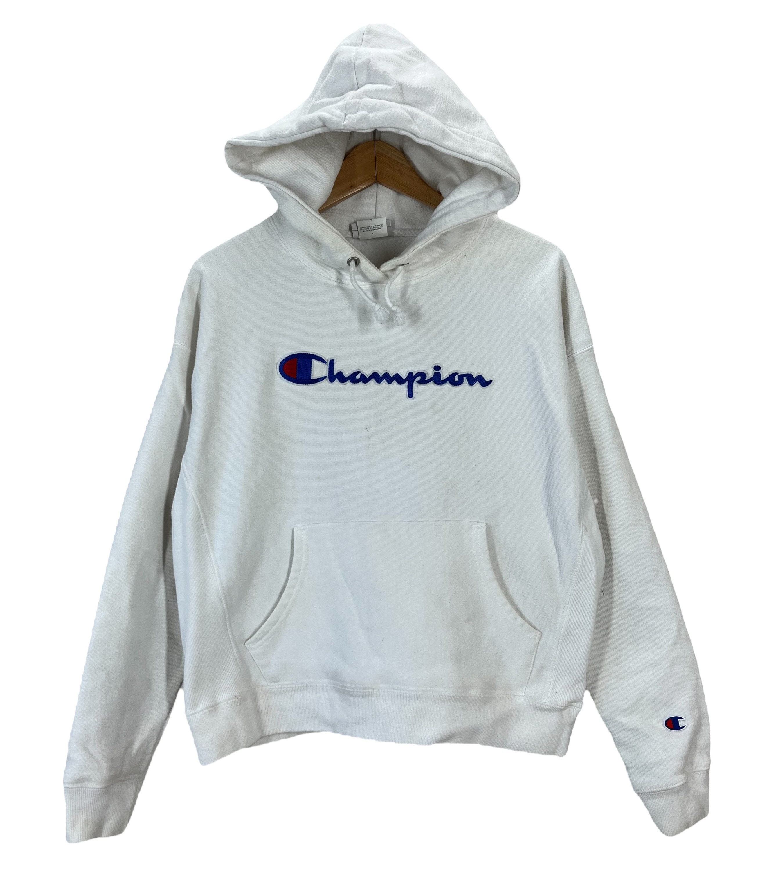 Champion Reverse Weave White Hoodie Sweatshirt Women's S/M - Etsy