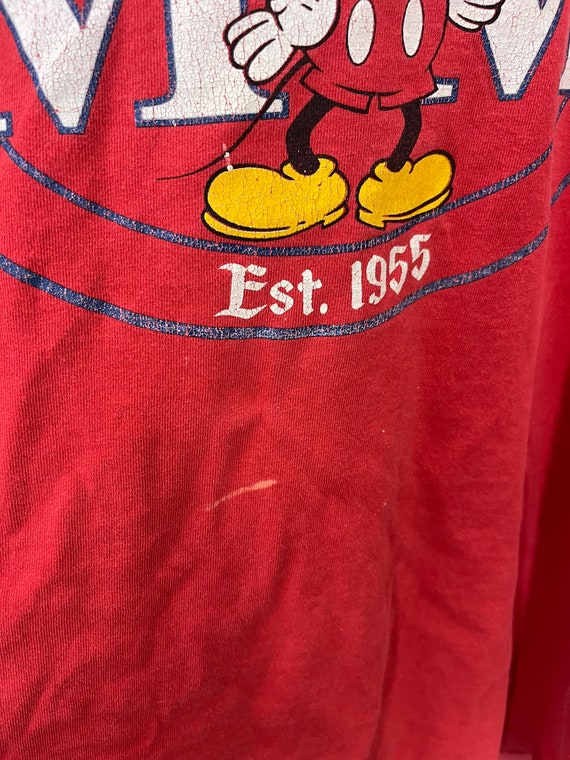 Vintage 90's Mickey Mouse Disneyland Faded Red Si… - image 4