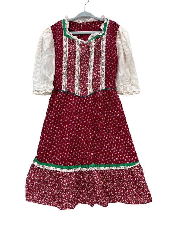 KIDS Vintage 70's Floral and Lace Gunne Sax Style Pra… - Gem
