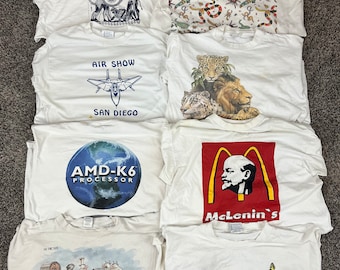 Lot of 8 Vintage T-Shirts Distressed