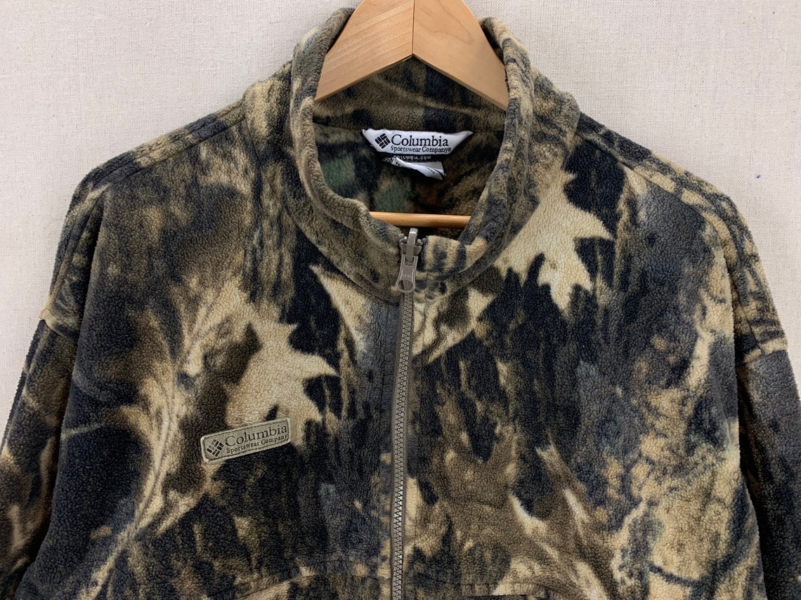 Men's Columbia Camo Print Fleece Jacket Large EUC Etsy