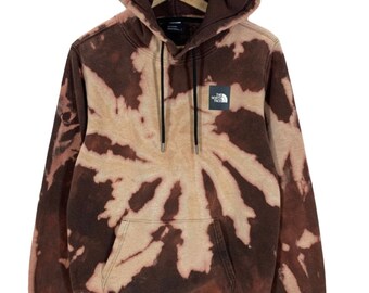 North Face Fire Tie Dye Box Logo Hoodie Sweatshirt Small