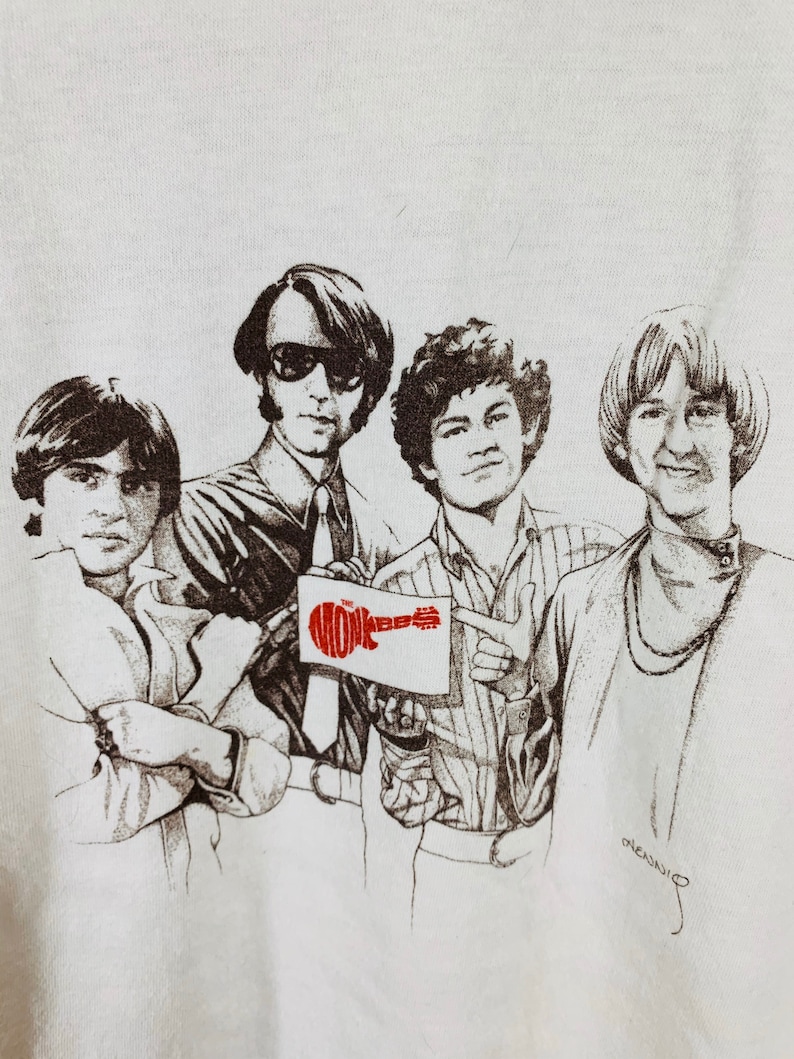 Vintage 80/'s The Monkees Rock Band Art T-Shirt Medium