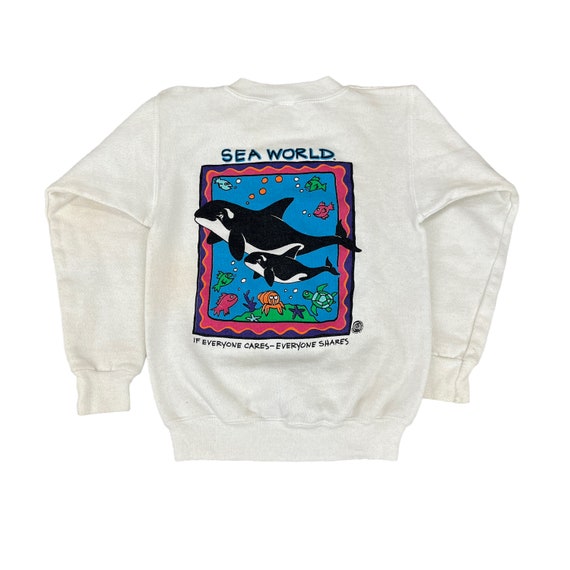 Kids Vintage 90’s Seaworld Orca Pullover Sweatshi… - image 2