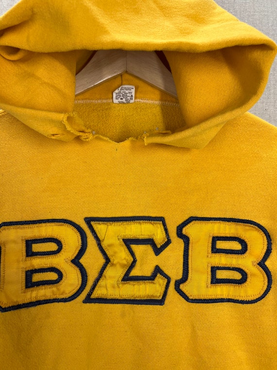 Vintage 70's Fraternity Hoodie Sweatshirt Small D… - image 3