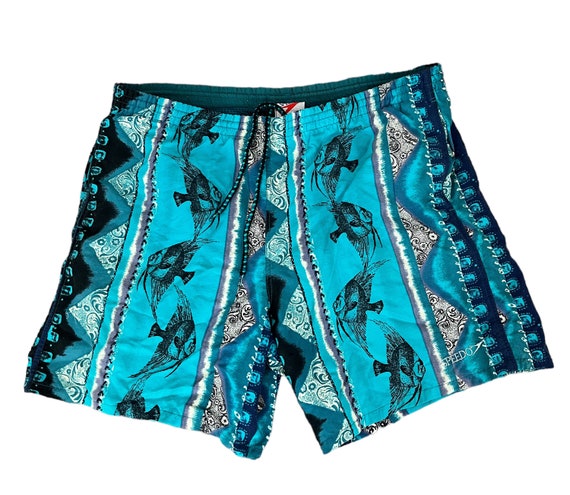 Vintage 90's Speedo Fish Print Swim Shorts L/XL - Etsy