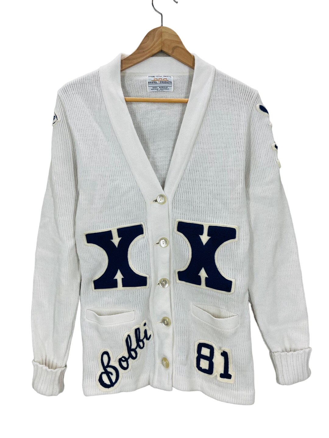 Vintage 1981 High School Award Letterman Cardigan Sweater