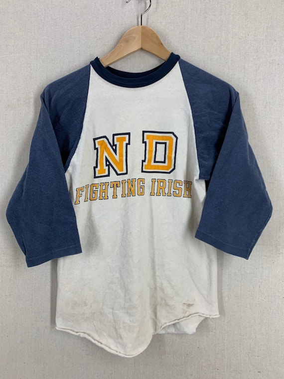 Vintage 70's Notre Dame Fighting Irish Raglan Football T Shirt Sz XS Vintage 70's Notre Dame Fighting Irish Raglan Football T Shirt Sz XS