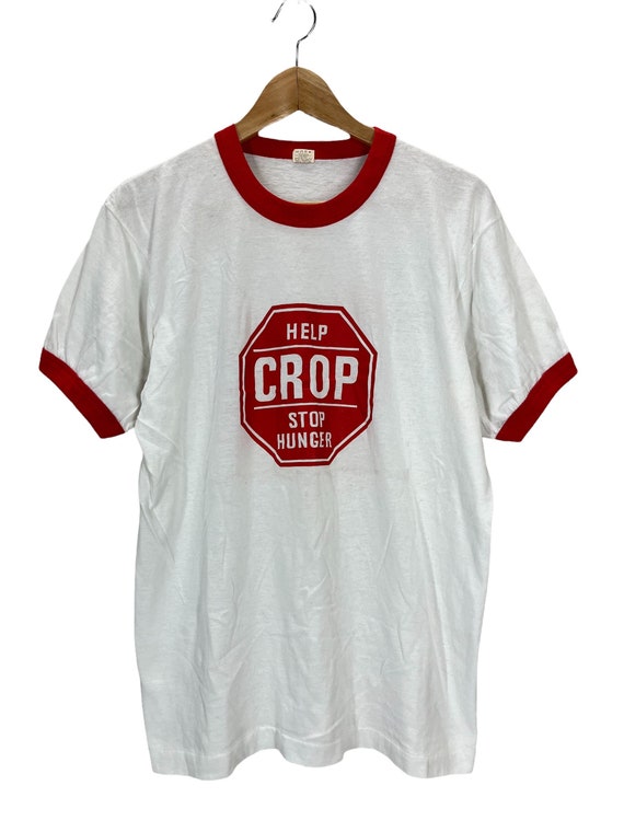 Vintage 80's Help Crop Stop Hunger Farming Soft 5… - image 1