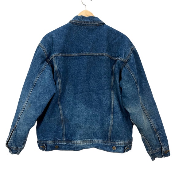 Vintage Wrangler Blue Denim Sherpa Lined Jacket W… - image 2