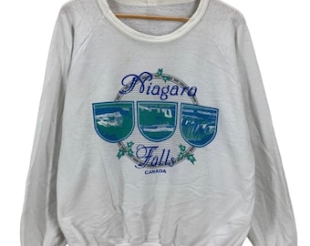 Vintage 80's Niagara Falls Canada Distressed Raglan Sweatshirt Large