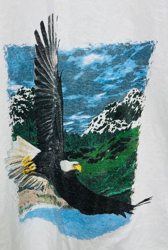 Vintage 90's Bald Eagle Nature Art T-Shirt XL - image 2