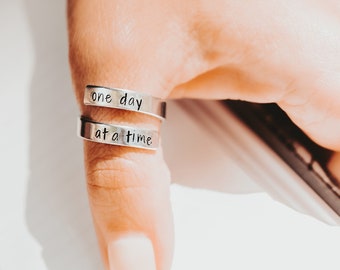 One Day at a Time Wrap Ring, Adjustable Ring, Nickel-Free