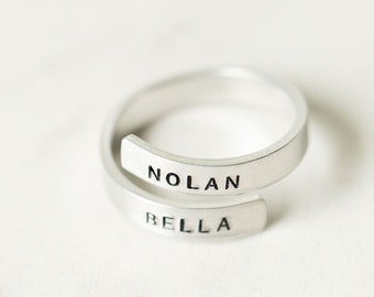 Personalized Name Ring for Mom, Mother's Day Gift, Custom Wrap Ring with Kids’ Names