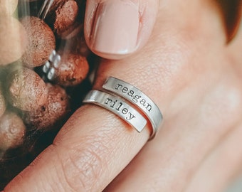 Personalized Name Ring for Mom, Wrap Ring with Names, Mother's Day Gift