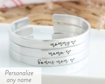 Cuff Bracelet for Moms, Bonus Moms, and Mother Figures, Mother's Day Gift for Mom, Gift from Daughter