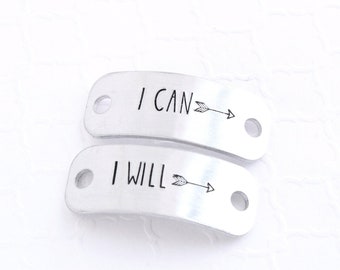 I Can and I Will Shoe Tags, Gift for Runners, Marathons