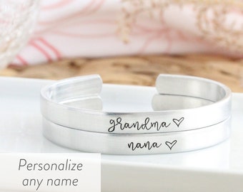 Cuff Bracelet for Grandma, Nana, Grandmothers, Mother's Day Gift