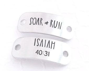 Soar + Run - Isaiah 40:31 Shoe Tags, Gift for Runners, Marathons