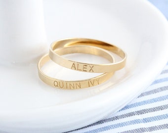 Personalized Gold-Filled Stacking Ring, Custom Name Ring