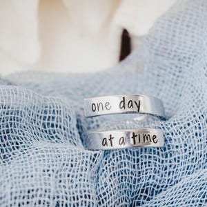 Let Him Lead, Faith Wrap Ring, Christian Gift, Adjustable Nickel-Free Jewelry one day at a time