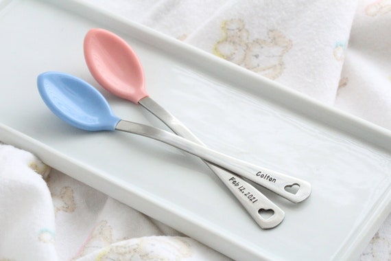 Baby Shower Gift Custom Baby Spoon Choose 1-4 Spoons Color Changing Heat  Sensing Personalized Feeding Spoon New Baby Gift Mom 