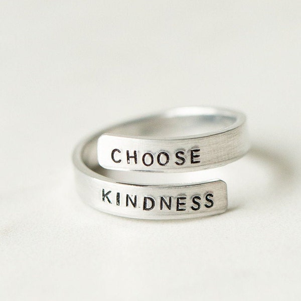 Choose Kindness Wrap Ring, Adjustable Ring, Daughter Gift, Gift for Teen,
