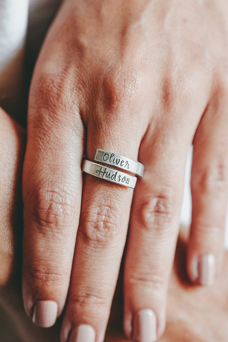 Personalized Name Ring for Mom, Wrap Ring with Names, Gift from Husband, Mother's Day Gift for Mom image 1