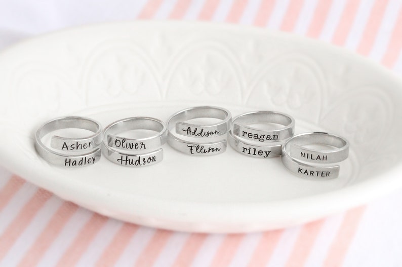 Personalized Name Ring for Mom, Wrap Ring with Names, Gift from Husband, Mother's Day Gift for Mom image 7