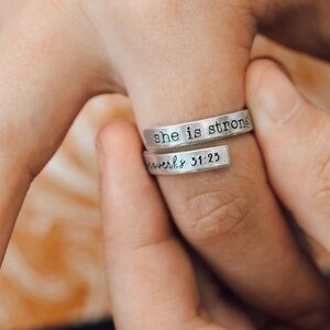 Let Him Lead, Faith Wrap Ring, Christian Gift, Adjustable Nickel-Free Jewelry image 6